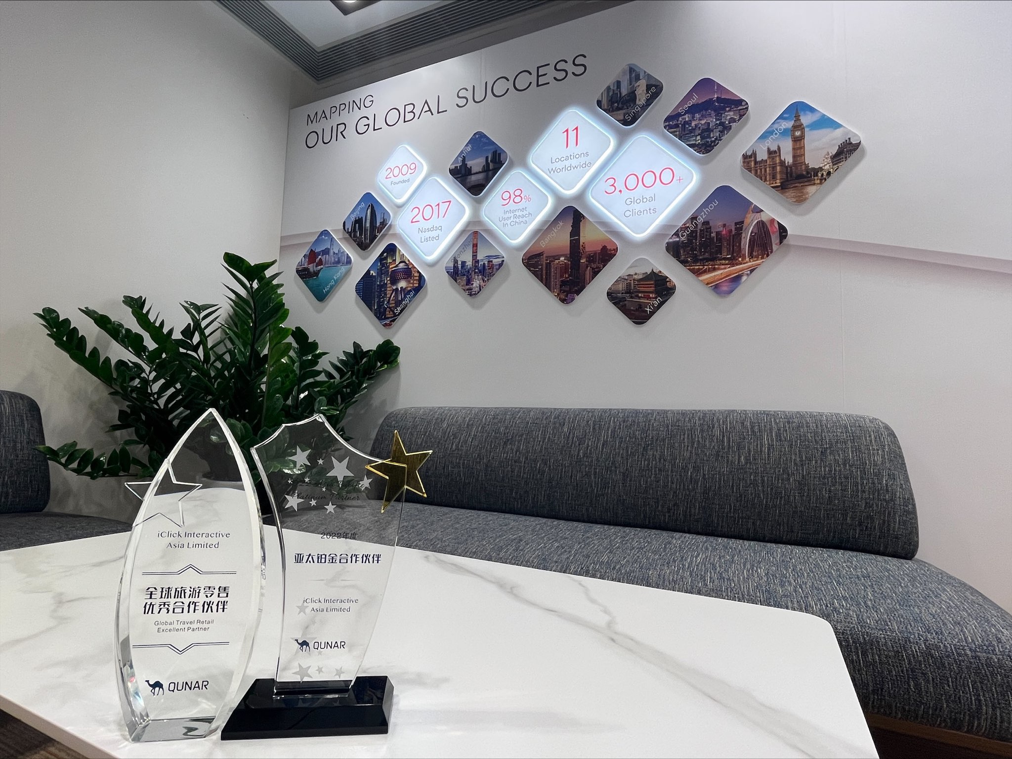 iClick has been recognized as the ‘2022 Asia Pacific Platinum Partner’ and ‘Global Travel Retail Excellence Partner’ by Qunar.com