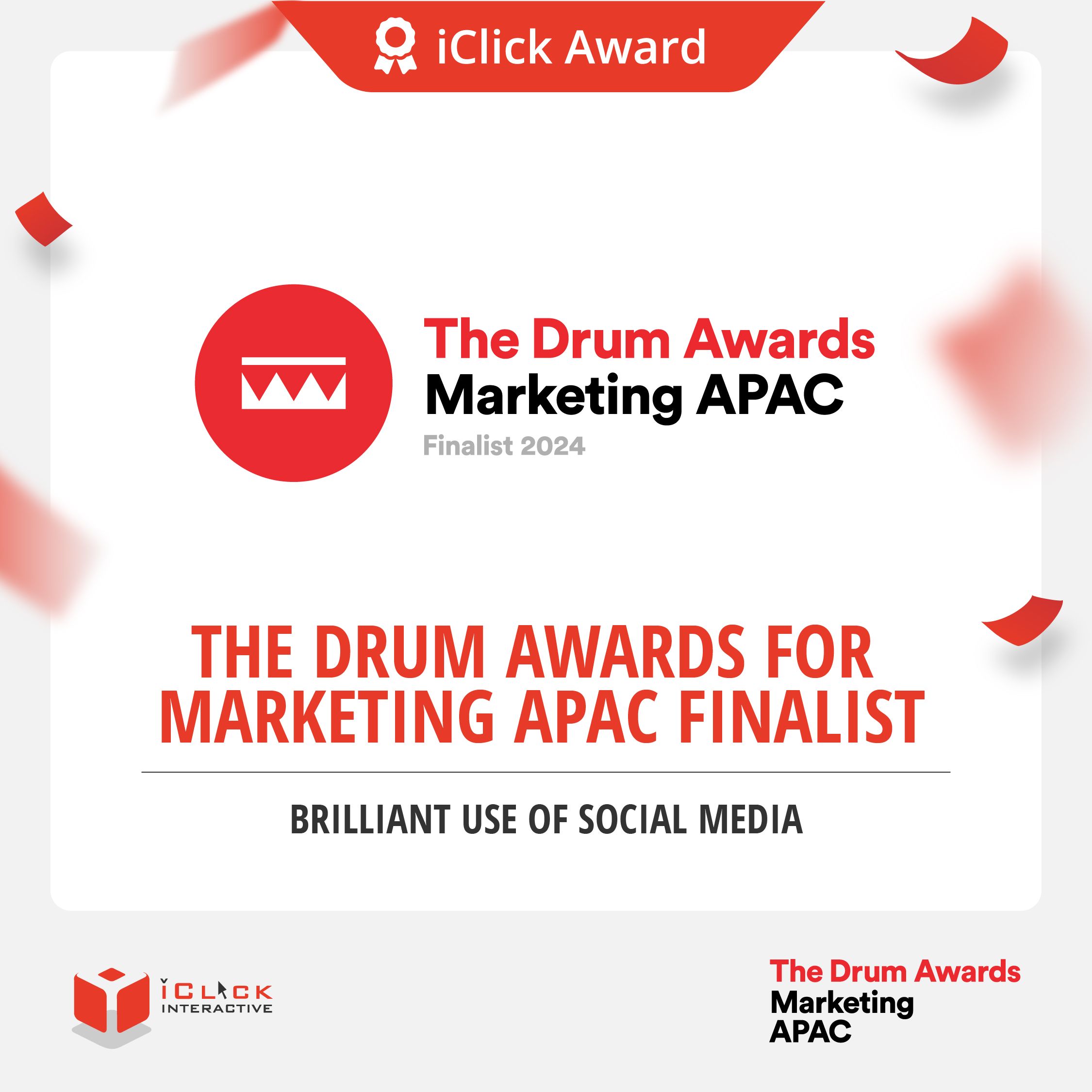 iClick is a Finalist at The Drum Awards for Marketing APAC!
